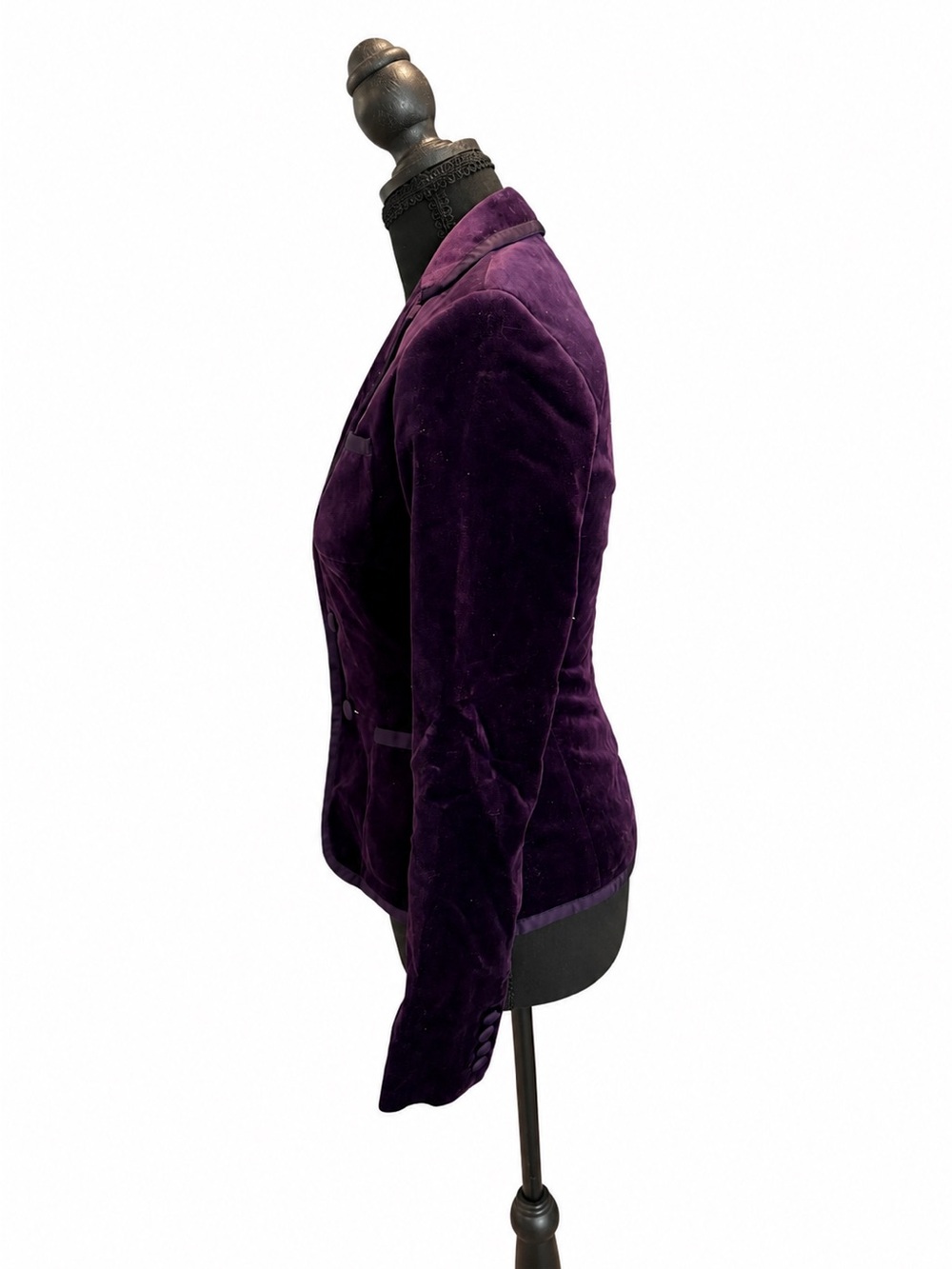 Ralph Lauren Purple Velvet Blazer Women’s Fitted 3 Button Business Y2K - Picture 5 of 7